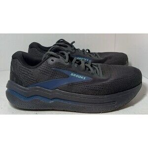Brooks Shoes Mens 9 Ghost Max 2 Running Sneakers Ebony Cockatoo Blue Sapphire